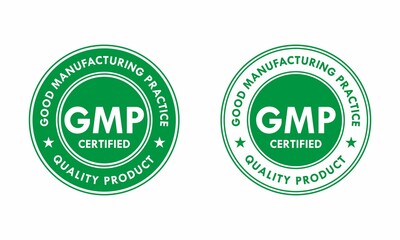 GMP- good manufacturing practice design logo template illustration