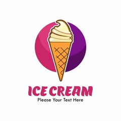 Ice cream logo template illustration