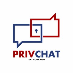 Private chat vector logo template. This design use keyhole in chat. Suitable for private conversation