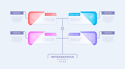 Business infographic template with four options