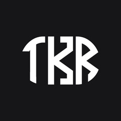 TKR letter logo design on black background. TKR creative initials letter logo concept. TKR letter design.