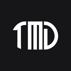 TMD letter logo design on black background. TMD creative initials letter logo concept. TMD letter design.