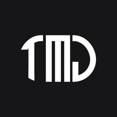 TMJ letter logo design on black background. TMJ creative initials letter logo concept. TMJ letter design.