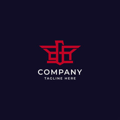 Obraz premium bird logo, wings. the initials of the BGR emblem. template vector design