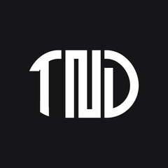 TND letter logo design on black background. TND creative initials letter logo concept. TND letter design.