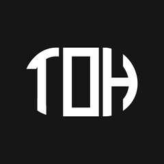 TOH letter logo design on black background. TOH creative initials letter logo concept. TOH letter design.