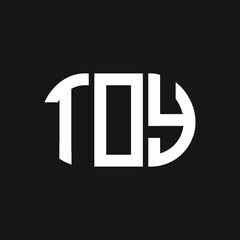 TOY letter logo design on black background. TOY creative initials letter logo concept. TOY letter design.