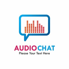 Audio chat logo template illustration