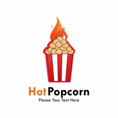 Hot popcorn logo template illustration