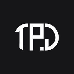 TPJ letter logo design on black background. TPJ creative initials letter logo concept. TPJ letter design.