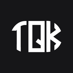 TQK letter logo design on black background. TQK creative initials letter logo concept. TQK letter design.