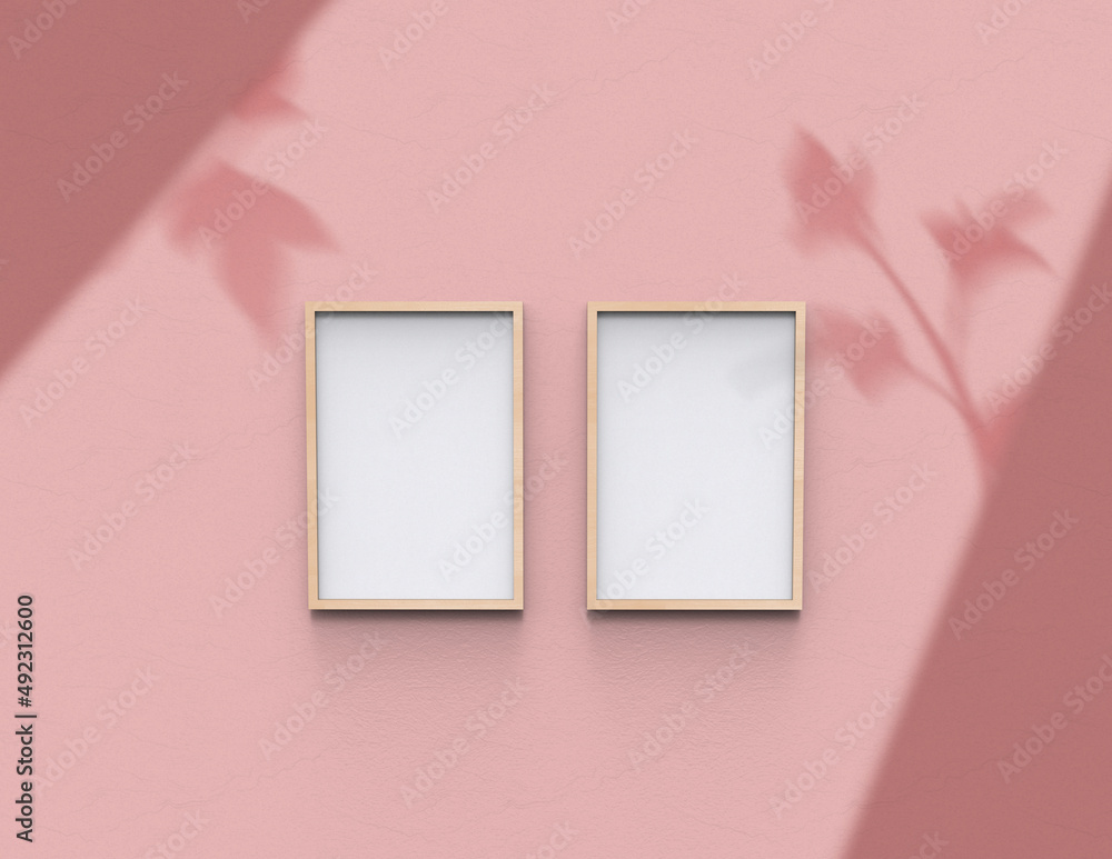 Poster frame background using 3d rendering and geometry. framed background mock-up for poster design or exh