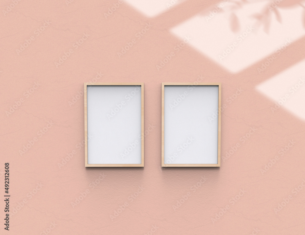 Poster frame background using 3d rendering and geometry. framed background mock-up for poster design or exh