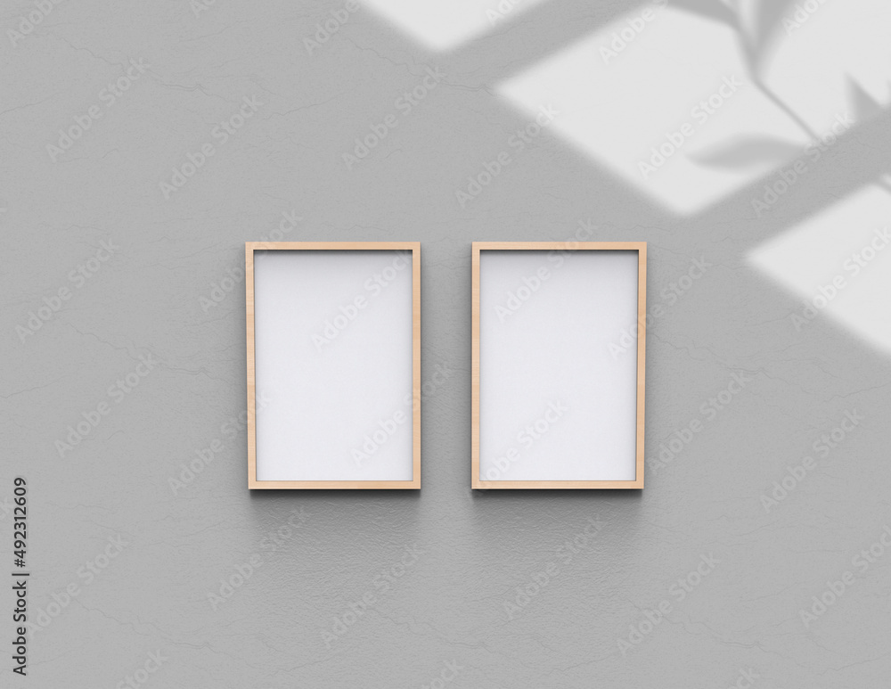Poster frame background using 3d rendering and geometry. framed background mock-up for poster design or exh