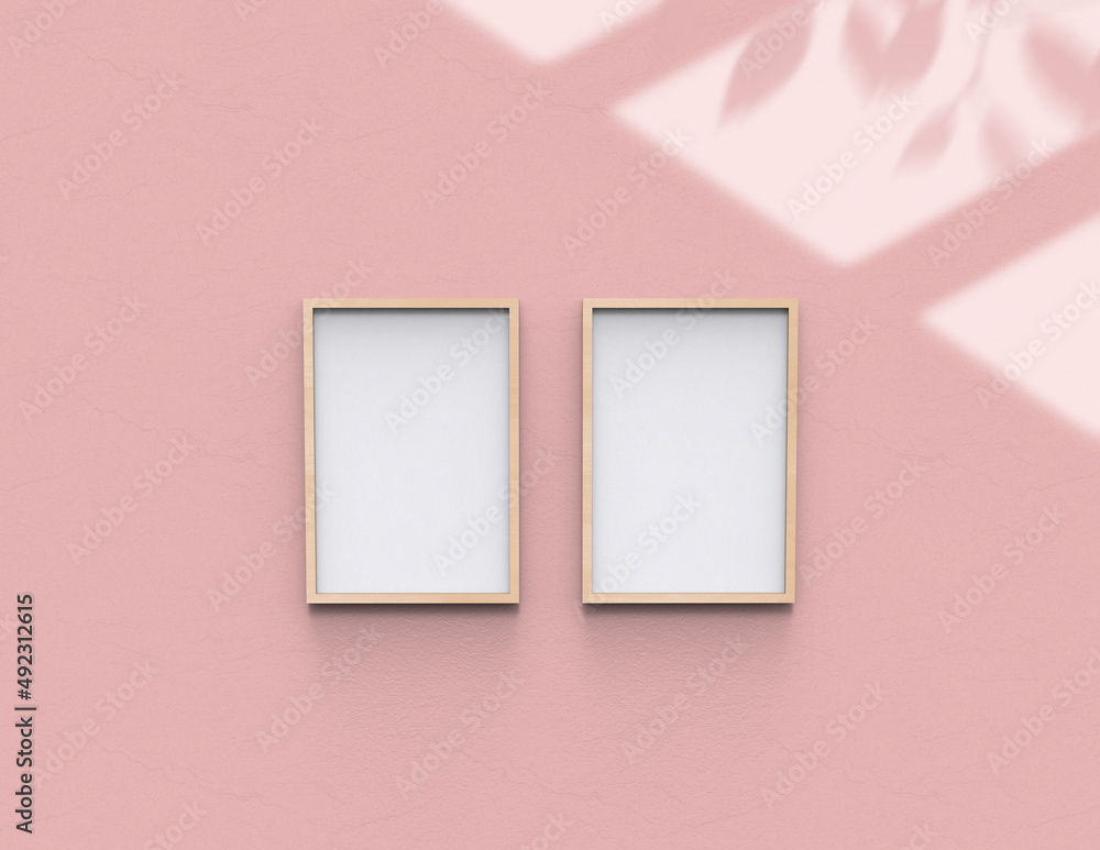 Poster frame background using 3d rendering and geometry. framed background mock-up for poster design or exh