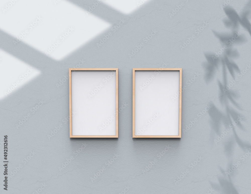 Poster frame background using 3d rendering and geometry. framed background mock-up for poster design or exh