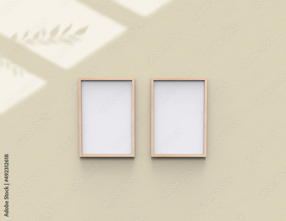 Poster frame background using 3d rendering and geometry. framed background mock-up for poster design or exh