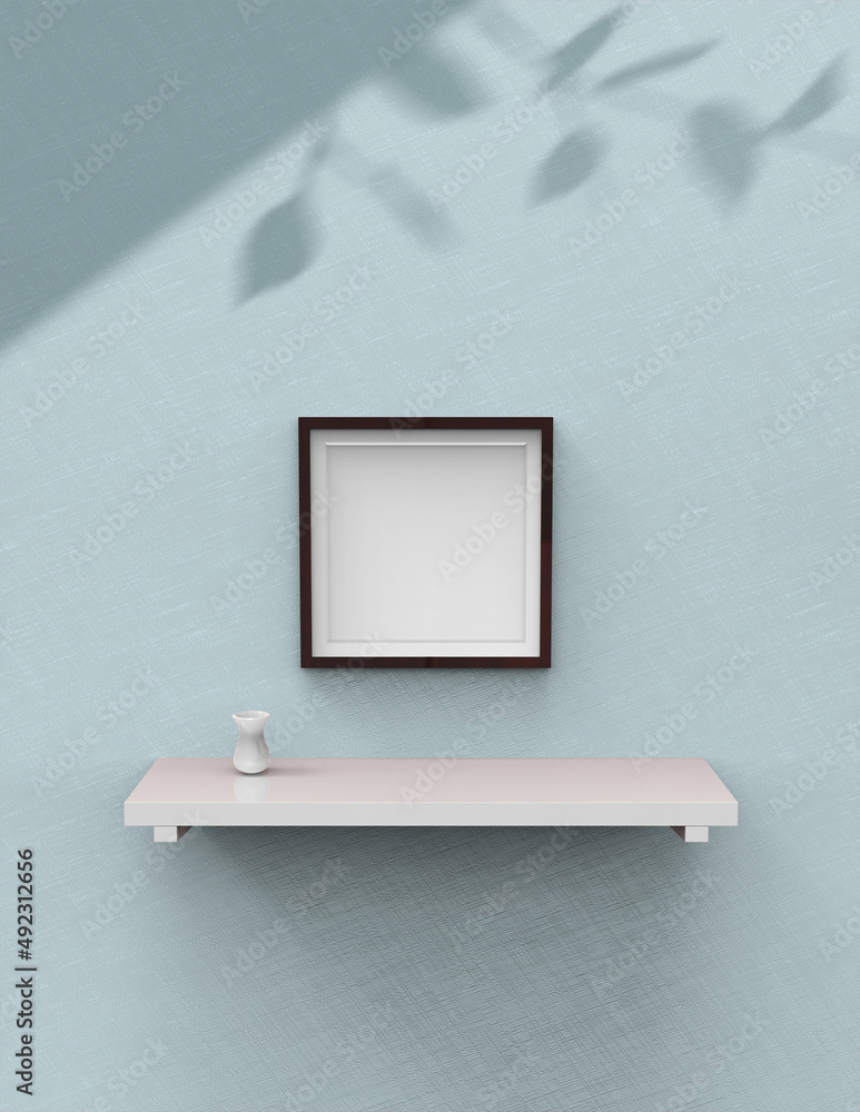 Poster frame background using 3d rendering and geometry. framed background mock-up for poster design or exh