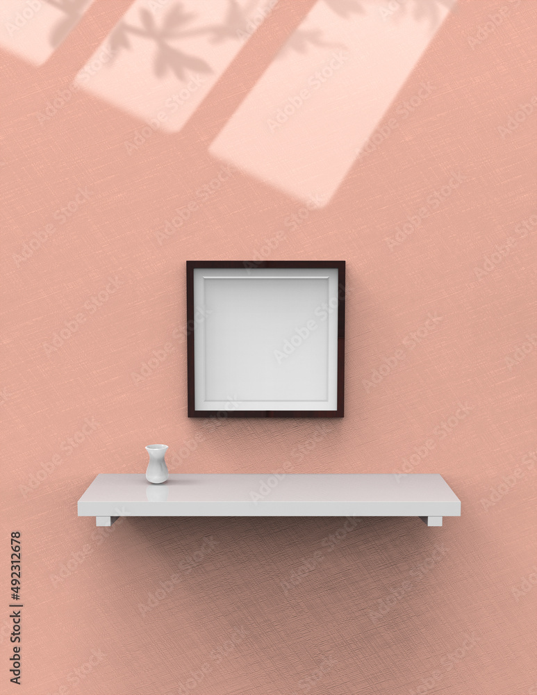 Poster frame background using 3d rendering and geometry. framed background mock-up for poster design or exh
