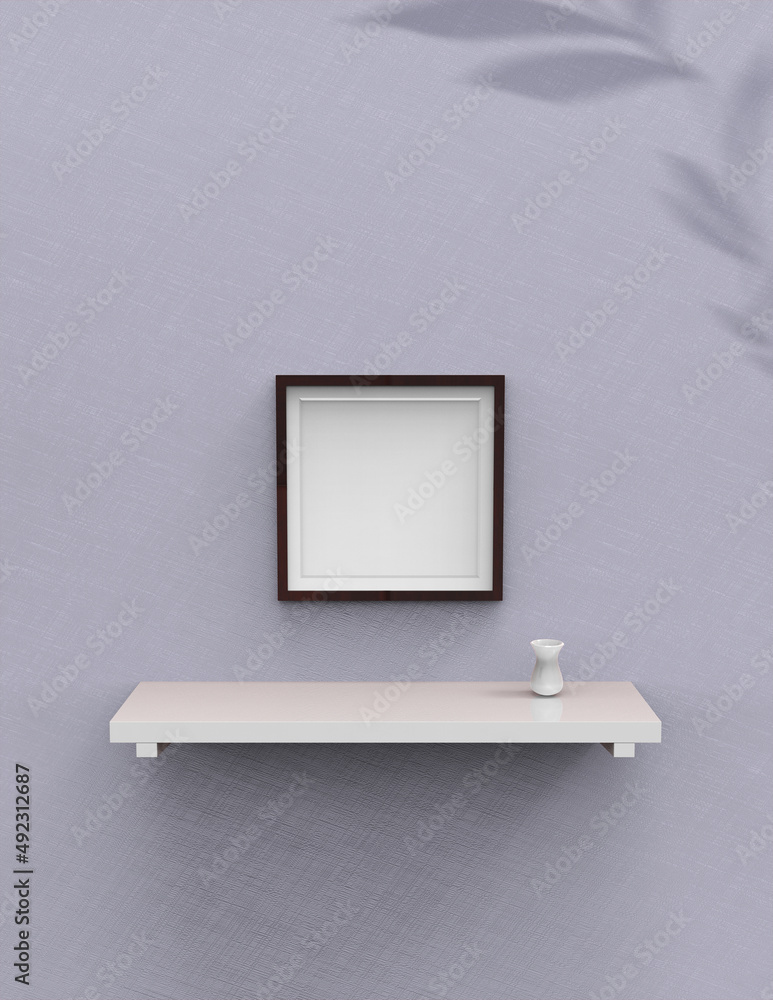 Poster frame background using 3d rendering and geometry. framed background mock-up for poster design or exh