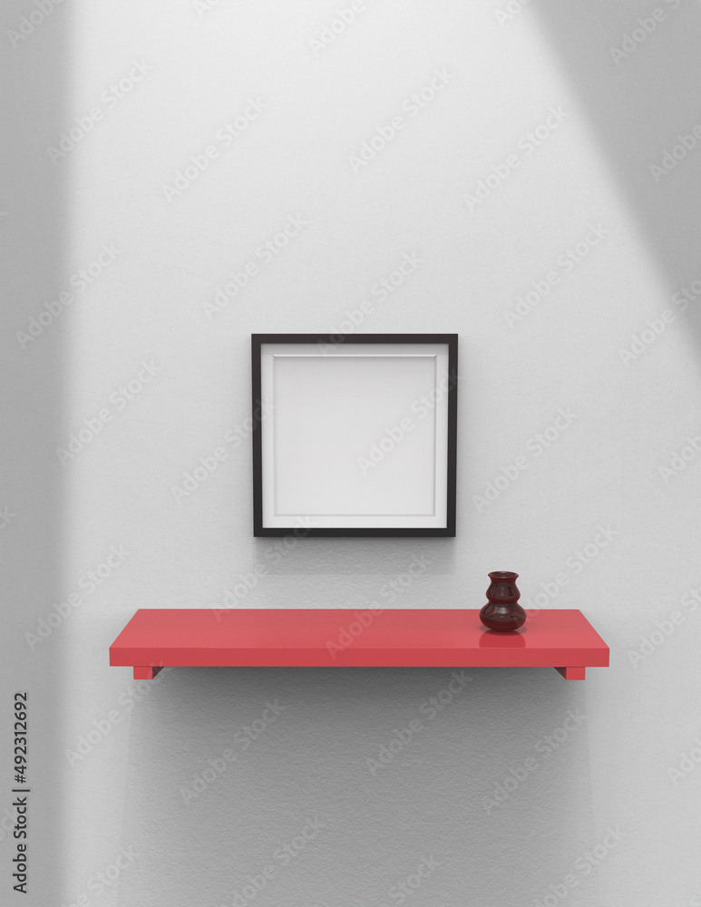 Poster frame background using 3d rendering and geometry. framed background mock-up for poster design or exh