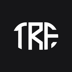 TRF letter logo design on black background. TRF creative initials letter logo concept. TRF letter design.
