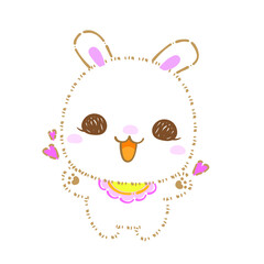 Cute cartoon rabbits, Kawaii bunny, vector clip art illustration.