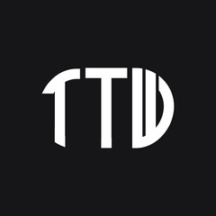 TTW letter logo design on black background. TTW creative initials letter logo concept. TTW letter design.