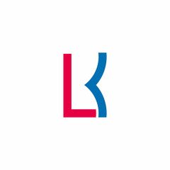 letter lk simple line geometric colorful logo vector