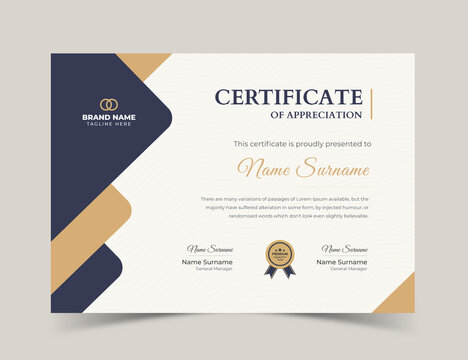 Appreciation & Achievement Certificate Template Design, Certificate Premium template awards diploma, Vector Template