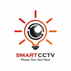 Smart cctv logo template illustration. there are cctv with bulb