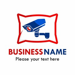Pillow with cctv logo template illustration