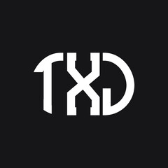 Obraz premium TXJ letter logo design on black background. TXJ creative initials letter logo concept. TXJ letter design.