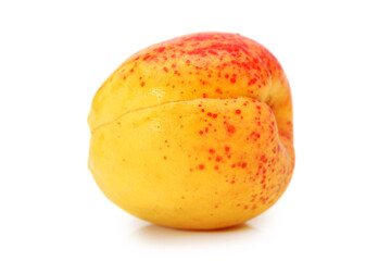 ripe peach on white background 