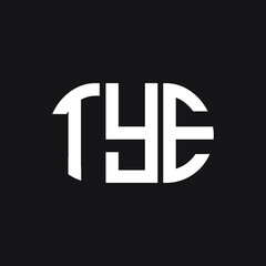 TYE letter logo design on black background. TYE creative initials letter logo concept. TYE letter design.