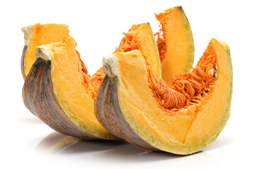 Orange pumpkin on white background 