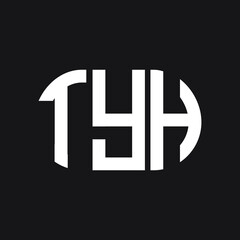 TYH letter logo design on black background. TYH creative initials letter logo concept. TYH letter design.
