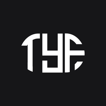 TYF letter logo design on black background. TYF creative initials letter logo concept. TYF letter design.