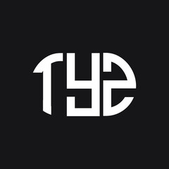 TYZ letter logo design on black background. TYZ creative initials letter logo concept. TYZ letter design.