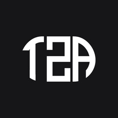 TZA letter logo design on black background. TZA creative initials letter logo concept. TZA letter design.