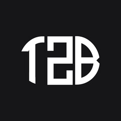 TZB letter logo design on black background. TZB creative initials letter logo concept. TZB letter design.