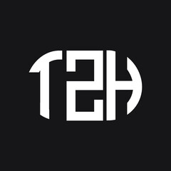 Fototapeta premium TZH letter logo design on black background. TZH creative initials letter logo concept. TZH letter design.