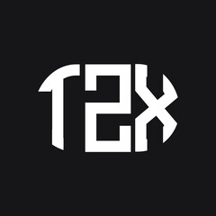 Obraz premium TZX letter logo design on black background. TZX creative initials letter logo concept. TZX letter design.
