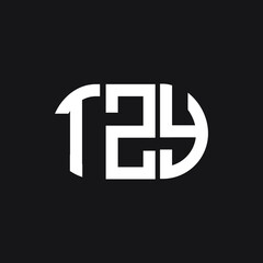 Fototapeta premium TZY letter logo design on black background. TZY creative initials letter logo concept. TZY letter design.