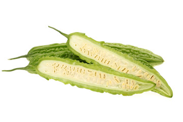 Bitter melon , Bitter gourd on white background