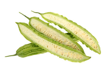 Bitter melon , Bitter gourd on white background