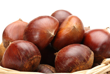 chestnuts isolated on white background