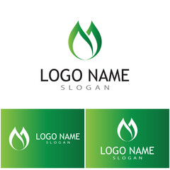 Logos of green Tree leaf ecology nature element vector