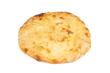 Khachapuri cheese pie isolated on white background. georgian national food cut out