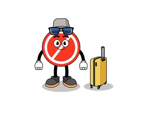 stop sign mascot doing vacation